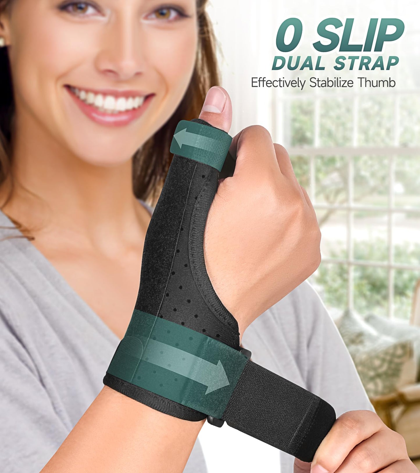 Thumb Brace Right Left Hand - Choose Spring Stabilizer or Aluminum Spica Splint Support for Arthritis,Trigger Finger,Tendonitis,CMC Joint Pain Relief, Adjustable Wrist/Finger Strap for Women Men