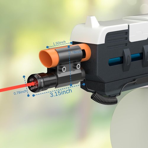Bug Salt Gun Laser Sight - Red Dot Beam Compatible with Gel Ball Blasters | Includes 2 Sets of Batteries