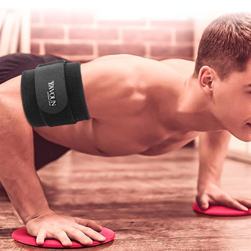 Tendonitis - Bicep ＆ Tricep Compression Sleeve/Wrap - Tricep Tendonitis, Bicep Tendonitis - Pain Relief for Bicep and Triceps Muscle Strains, Compression Arm Support (Black, 8.3" - 13.7" × W 3.93")