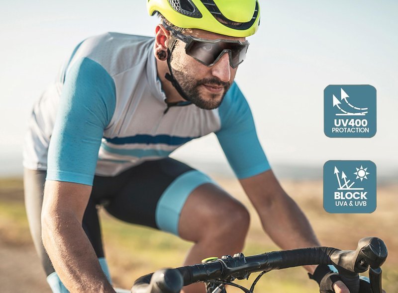 VIAHDA Wrap around Sunglasses for Big Heads Men and Women Windproof Outdoor Sports Cycling Sun Glasses 1154