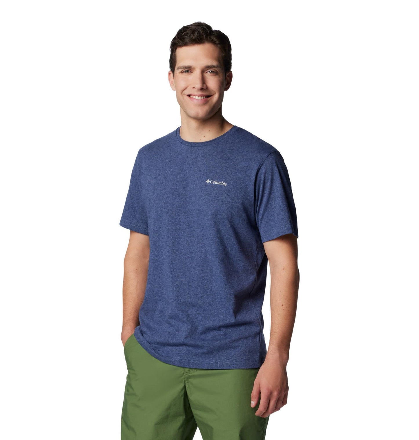 Columbia Mens Thistletown Hills Short Sleeve T-Shirt, Dark Mountain Heather, X-Large