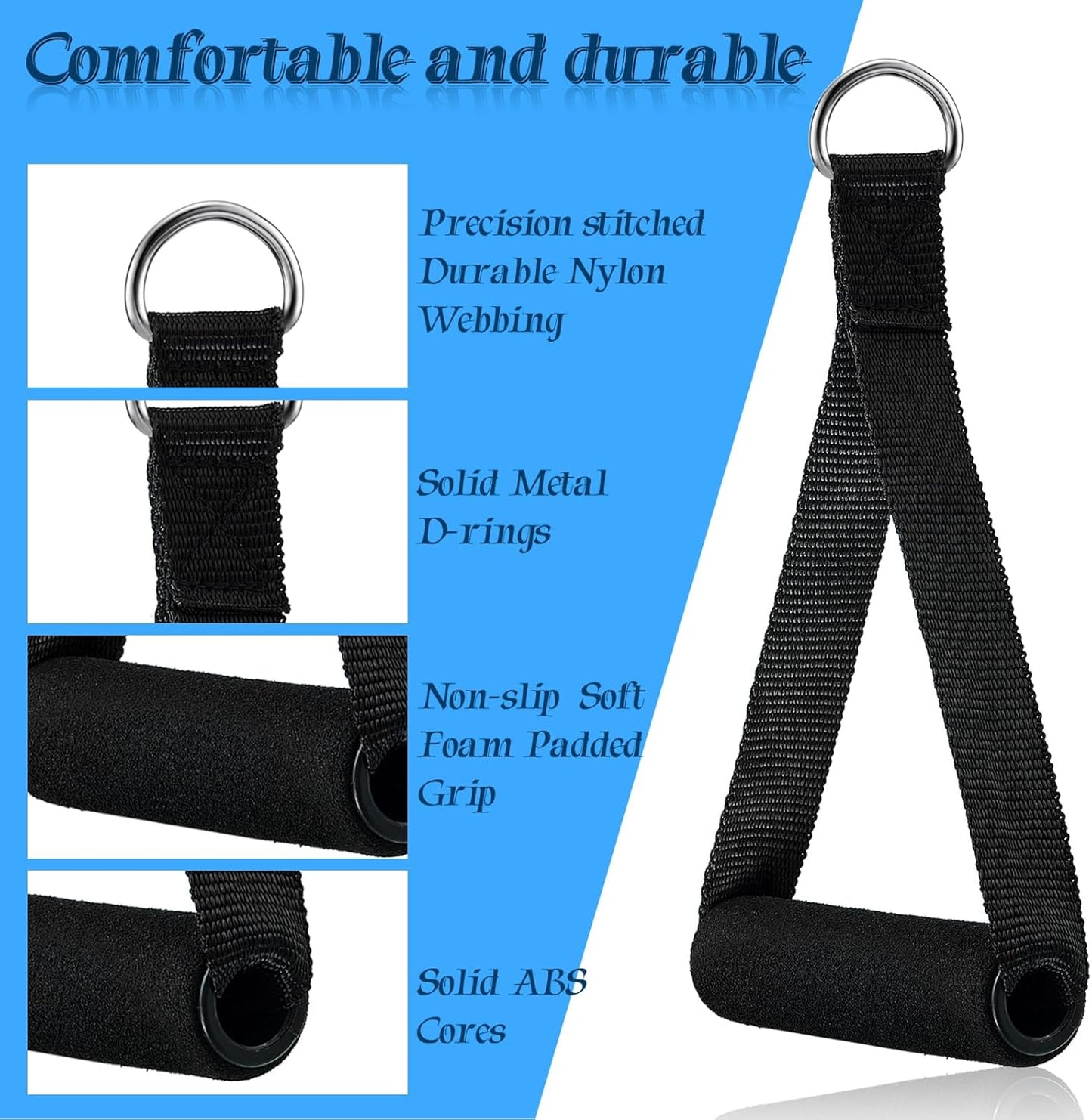 Sumind Gym Exercise Handles - 16 Pcs Heavy Duty Cable Machine Attachments for Home Gym Equipment