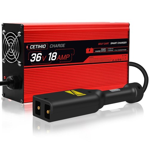 36 Volt Golf Carts Battery Charger for EZGO TXT, Trickle Charger 3.0 Technology, 18 AMP, 4-6 hrs Full Charge, Replace EZGO D-Plug, 16FT
