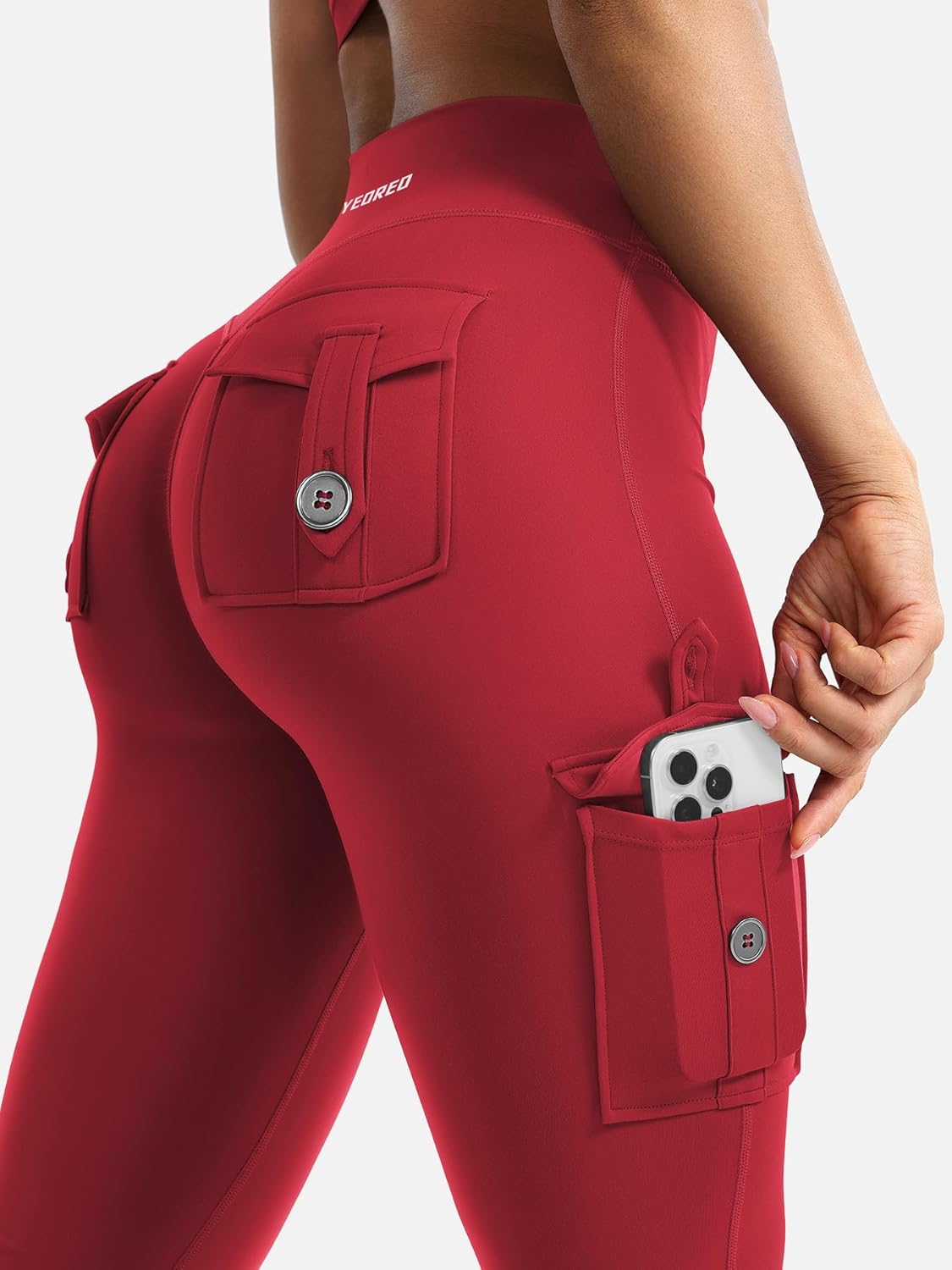 YEOREO CoreFlex High-Waisted Flare Leggings for Women - Hidden Pockets & No Front Seam | Gym & Yoga