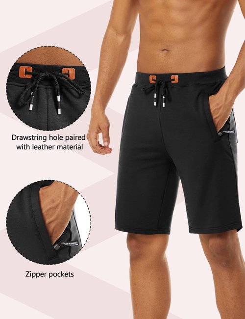 CRYSULLY Men Shorts Running Athletic Gym Shorts Man for Summer Training Fitness Joggers Black 36
