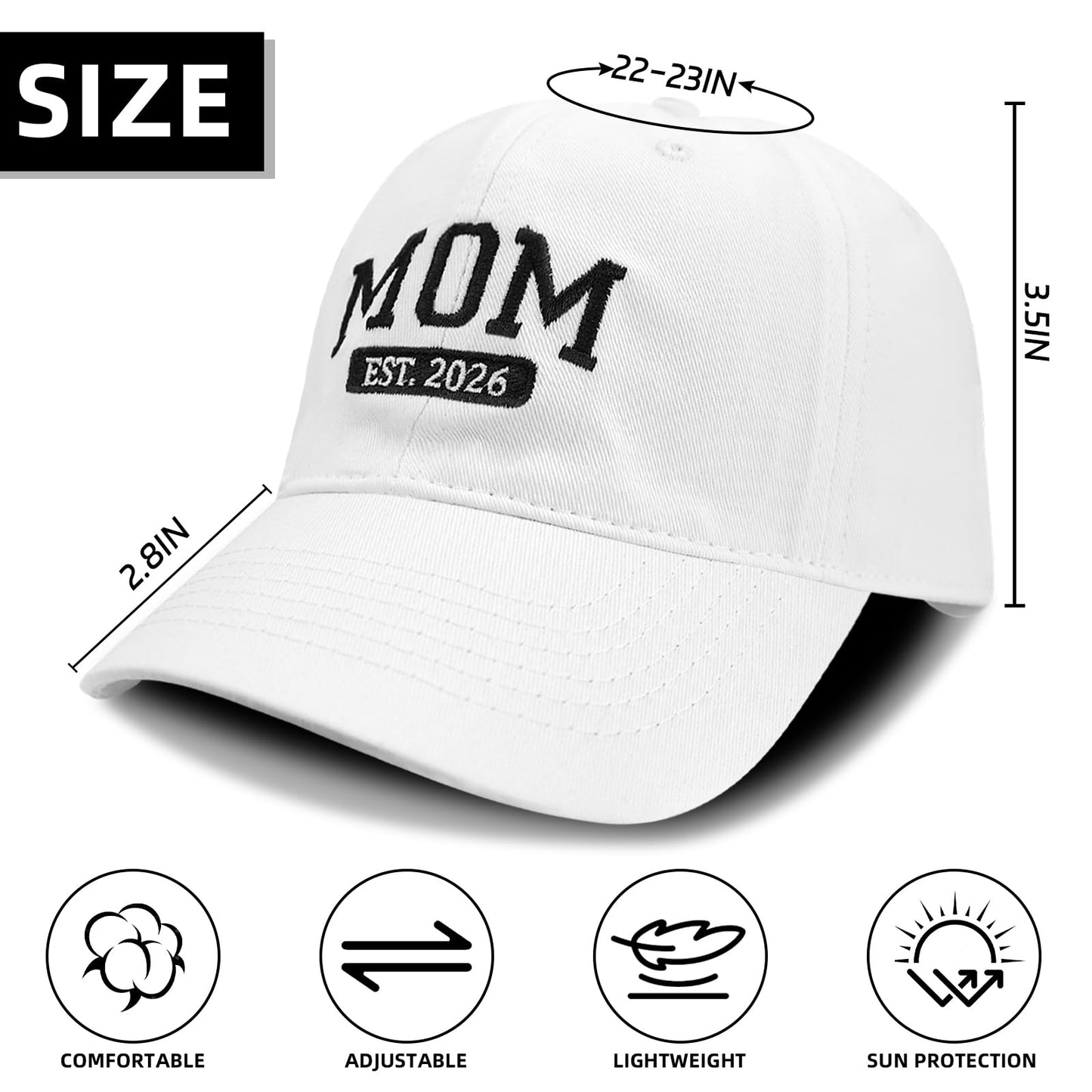 FUIPET Mom and Dad Hats for New Parents Gifts for Couples, Adjustable Embroidered Baseball Caps for Mom and Dad Gifts