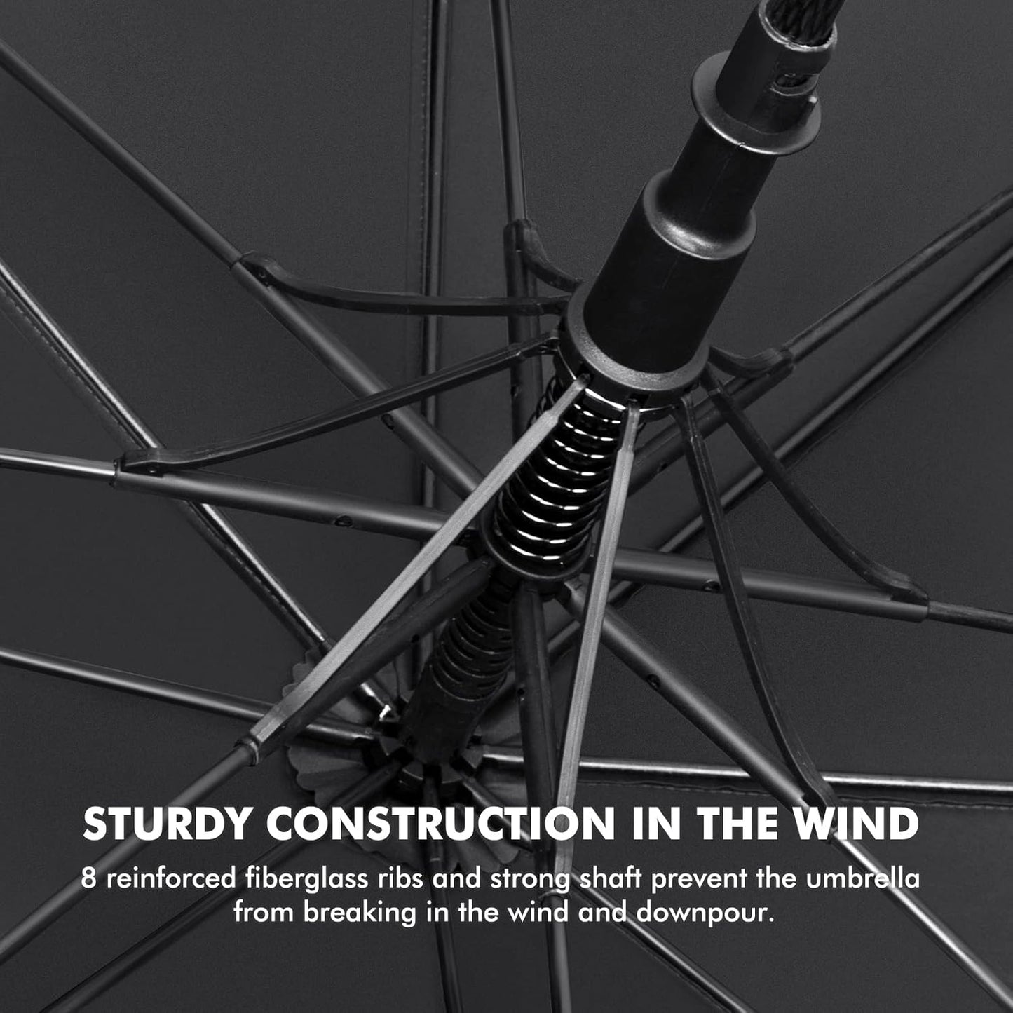 NINEMAX Golf Umbrella - Large 62-Inch Automatic Open Double Canopy | Windproof & Waterproof Design