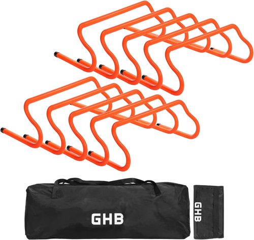 GHB Agility Hurdles - 8" Speed Training Hurdles Set with Carry Bag for Kids & Athletes