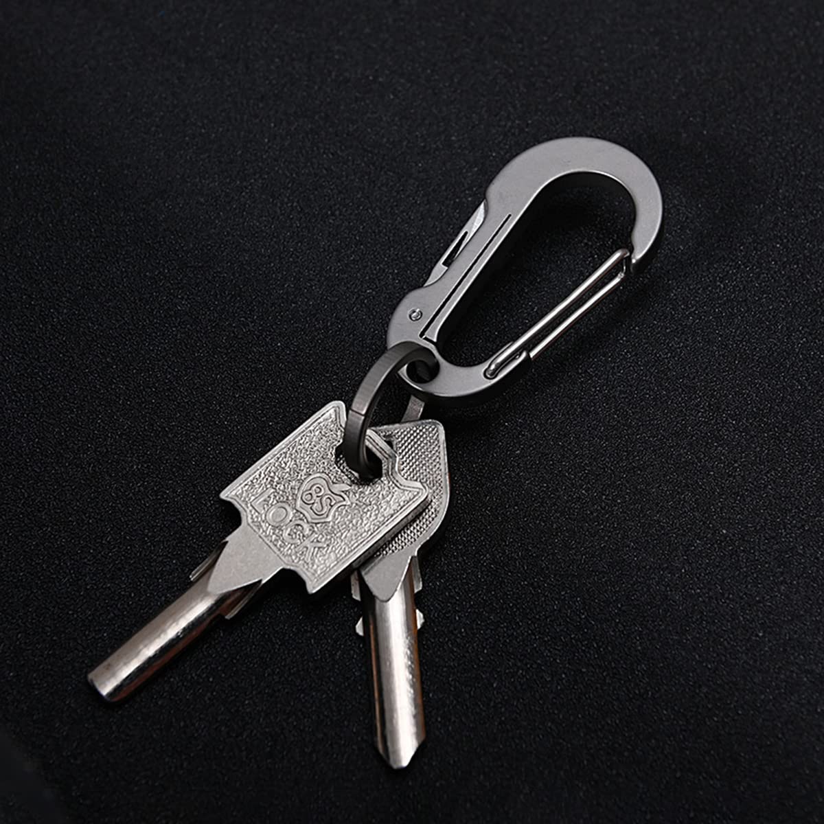 ResafeLy Titanium Carabiner Clip for Keys,Multifunctional EDC Keychain with Keyring,Backpack Accessory,Cool Gadget for Daily Use (02 Grey-Knife)