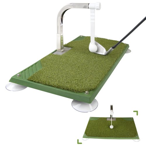 Golf Swing Trainer - Golf Training Equipment with 5 Height Adjustments - Iron and Club Practice Simulator in Home & Indoor - Portable Golf Swing Practice Mat, True Impact