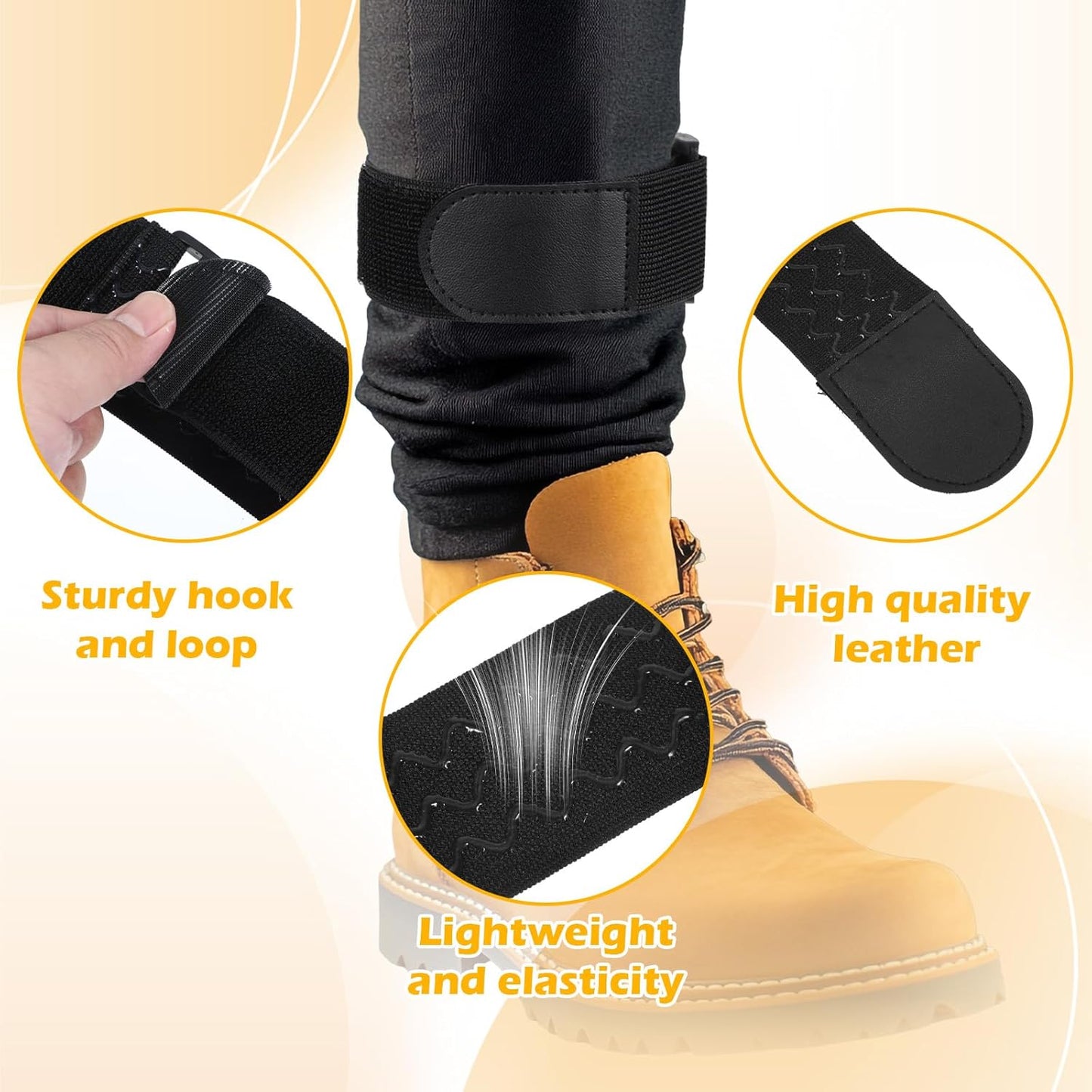 Skiennix Boot Belt Strap - Adjustable Elastic Bands for Cowboy Boots | 2Pcs Lengthened & Widened