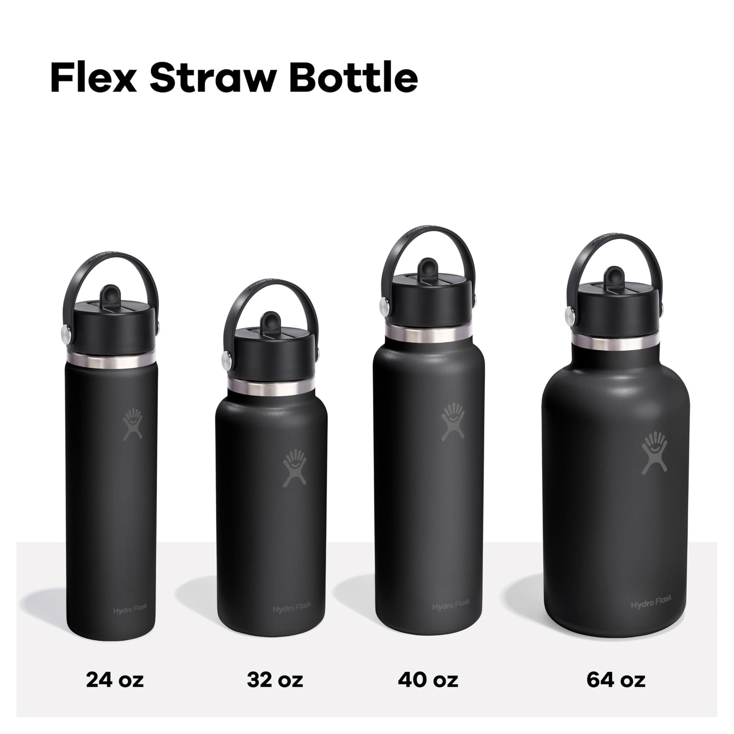 Hydro Flask Water Bottle - Insulated Stainless Steel - Wide Straw Lid, Non Spill, Leakproof in 40 Oz Shale Gray