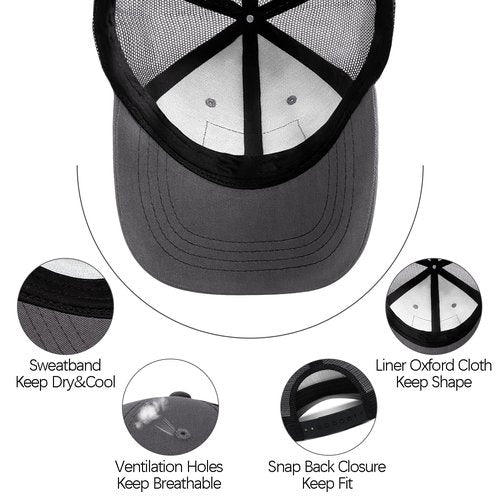 Fishing Hat for Men, Bass Fish Flag Trucker Hat for Dad Husband Grandpa Birthday Gifts Adjustable Mesh Baseball Cap