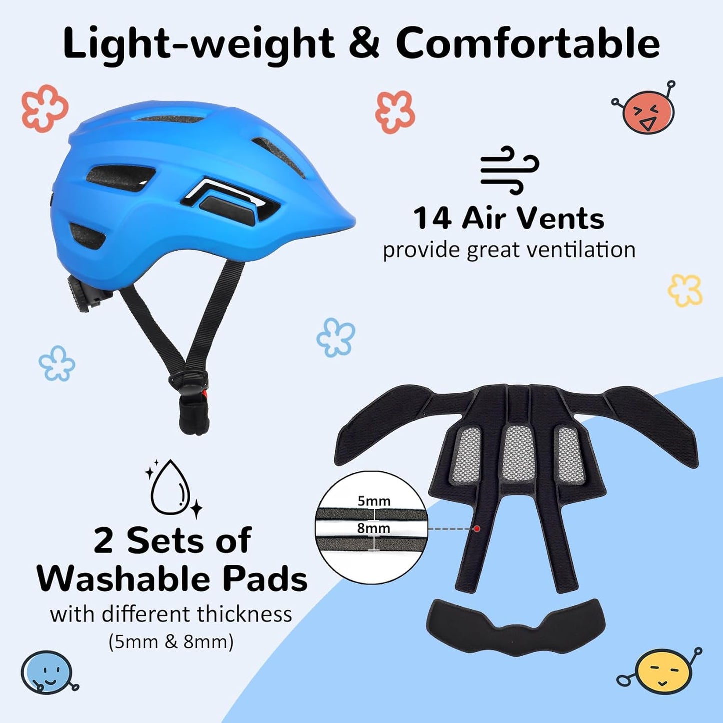 Skiennix Toddler Bike Helmet - Adjustable Multi-Sport Design for Kids | Two Sizes Available