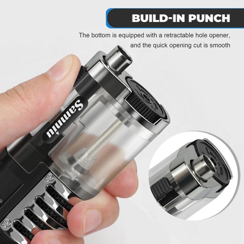 SAMNIU 2 Pack of Torch Lighter, Triple Jet Flames, Visible Gas Tank, Butane Gas Refillable, Windproof Pocket Lighters for Candle, Men’s Gift (Gas not Included)