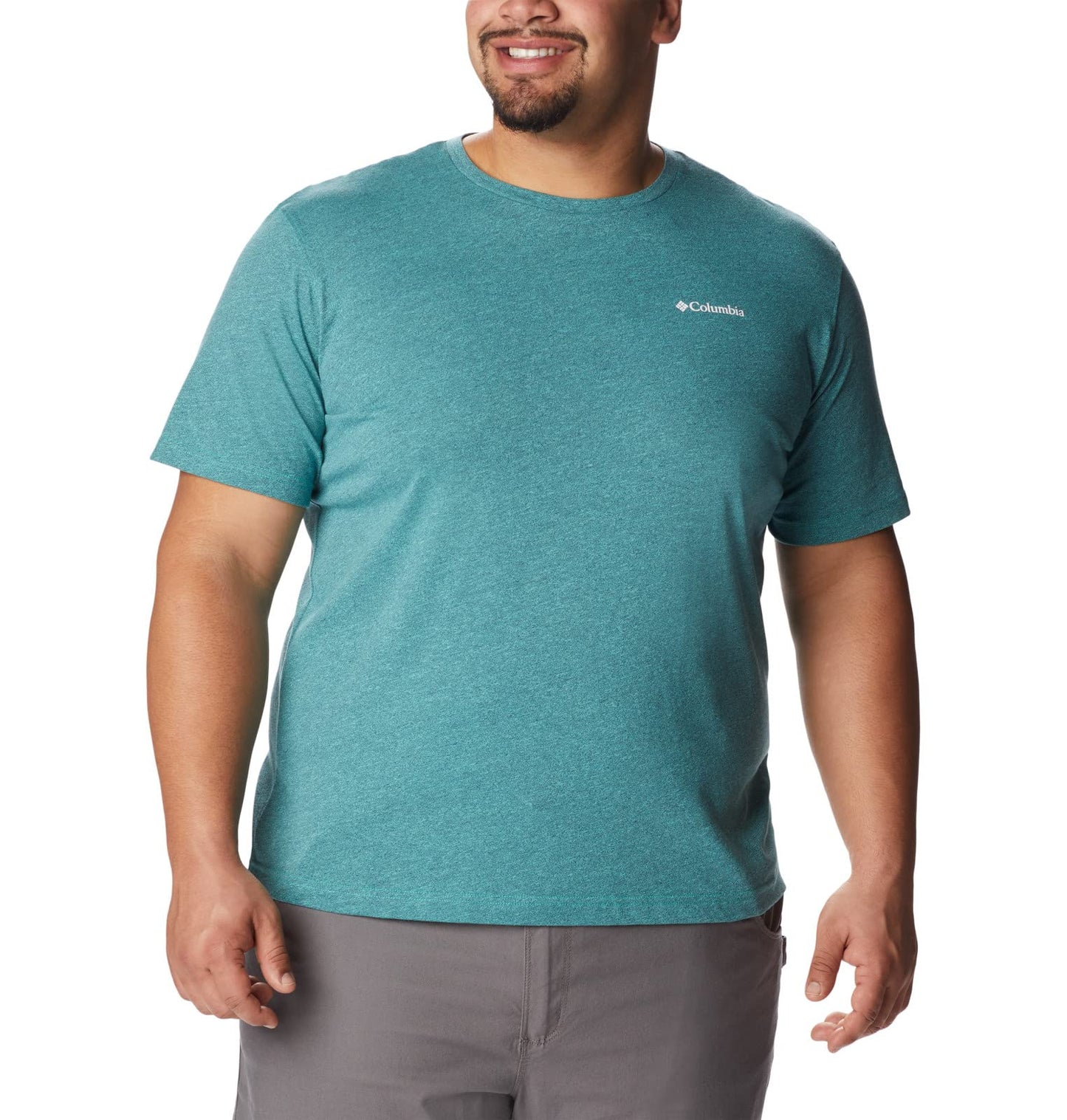 Columbia Men's Thistletown Hills Short Sleeve, Electric Turquoise/Collegiate Navy, Large
