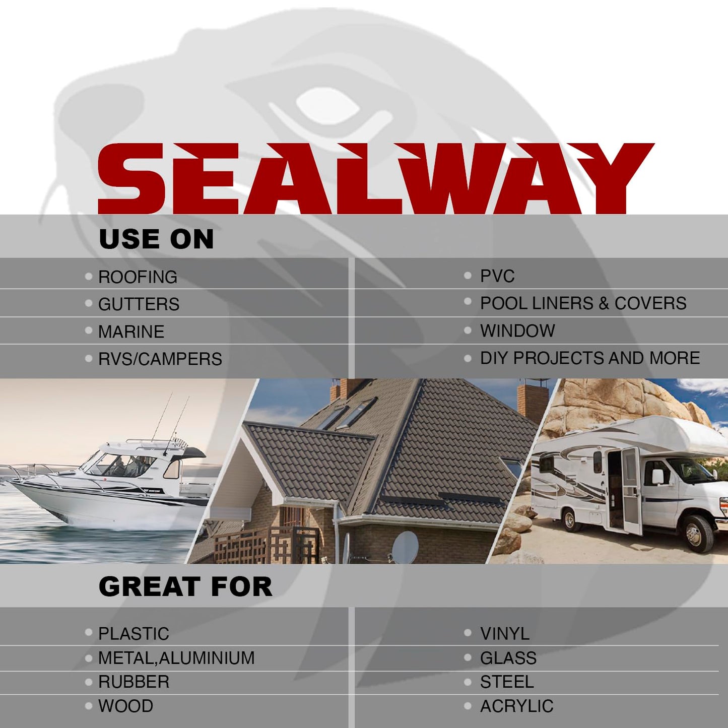 SEALWAY Silver RV Roof Sealant Tape, 2" x 10' Waterproof Repair Seal Tape – Extra Thick, UV-Resistant, Weatherproof Patch for Permanent Leak Sealing on RVs, Trailers, and Mobile Homes