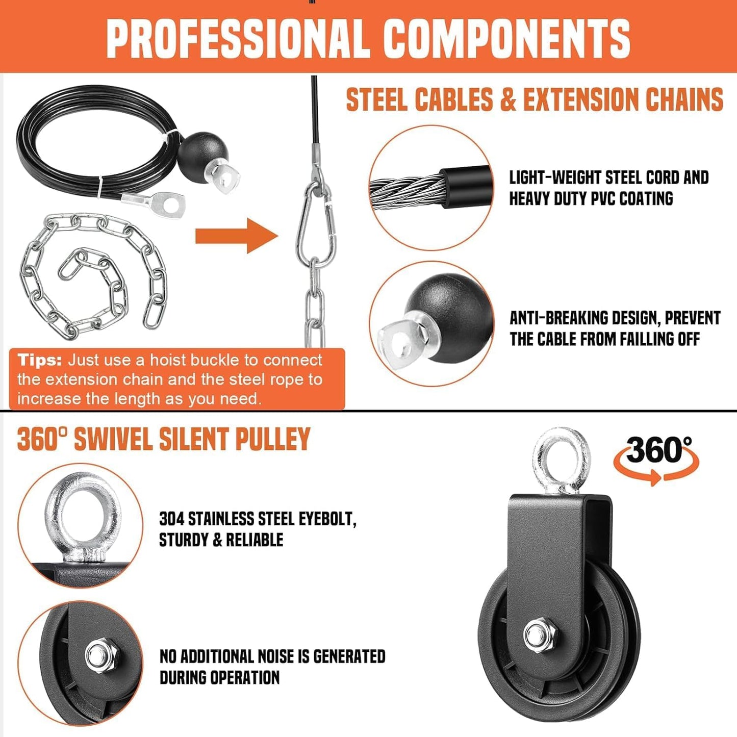 SERTT Weight Cable Pulley System - Upgraded 2-in-1 Loading Pin for Tricep, Bicep, and Shoulder Workouts
