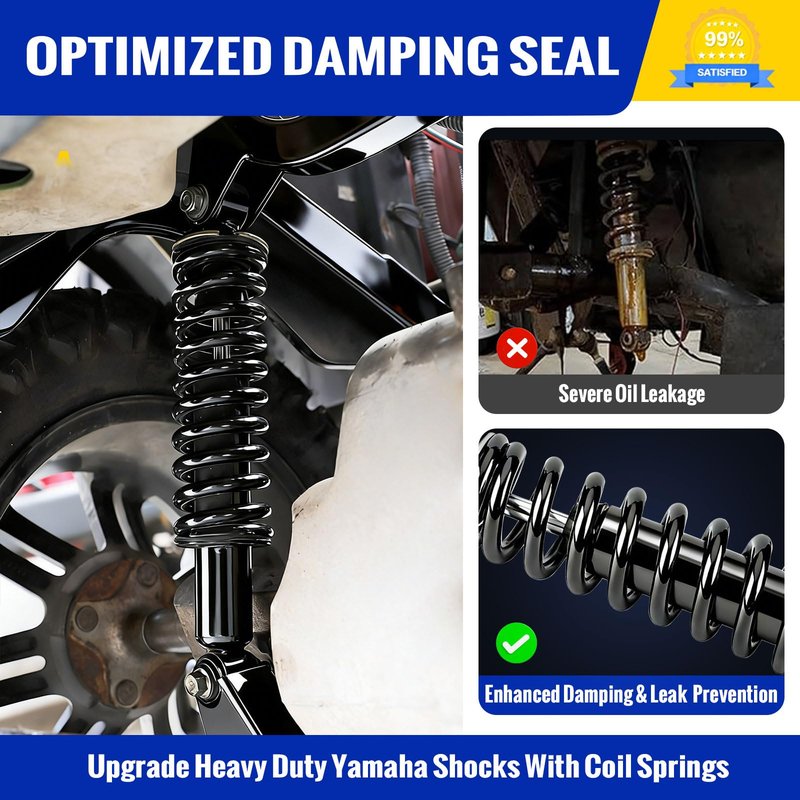 Roykaw Golf Cart Rear Shock Absorbers Assembly Kit Compatible with Yamaha G29/Drive Gas & Electric Models, Heavy Duty Shocks,Replaces #JW1-F2210-10-00, JW1-F2210-00-00, JW2-F2210-10-00, JW2-F2210-10