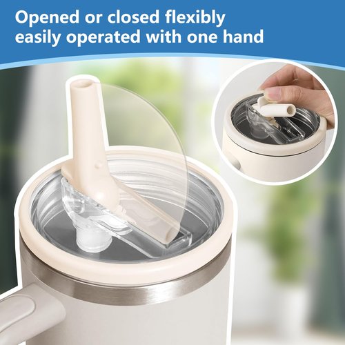 2 Pack Leakproof Lid Replacement for Stanley Quencher, Leak Proof Lid for Stanley H2.0 Flow State Tumbler,Flip Straw Lid 40 oz for Stanley Cup Accessories