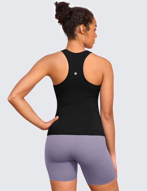 BAYDI Clouduxi Racerback Workout Tank Tops for Women Yoga Sleeveless Camisole Athletic Running Gym Shirts Black