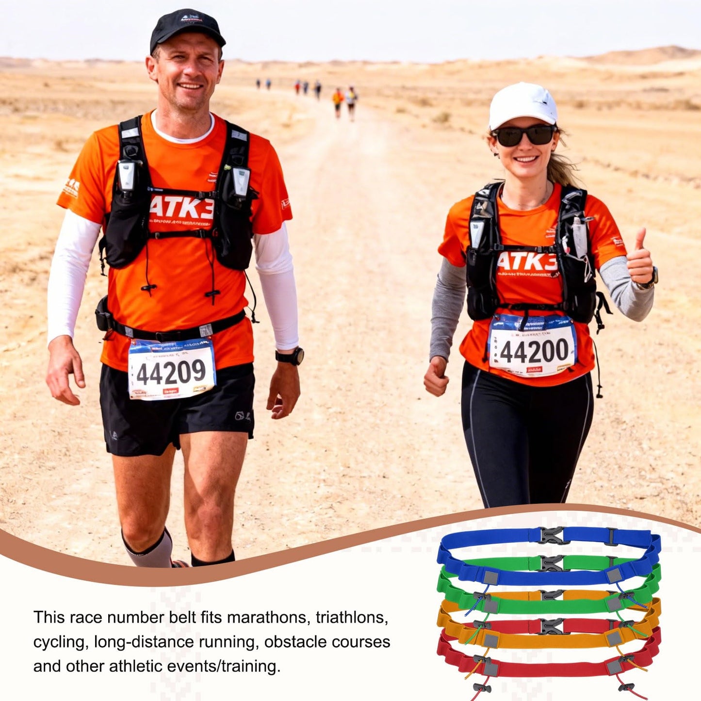 YELARXI Bib Belt, Race Belt Triathlon Running Number Holder Elastic Comfortable with 6 Gel Loops, Sport Race Bib Holder 1Pcs, Red for Runners/Marathon/Cycling