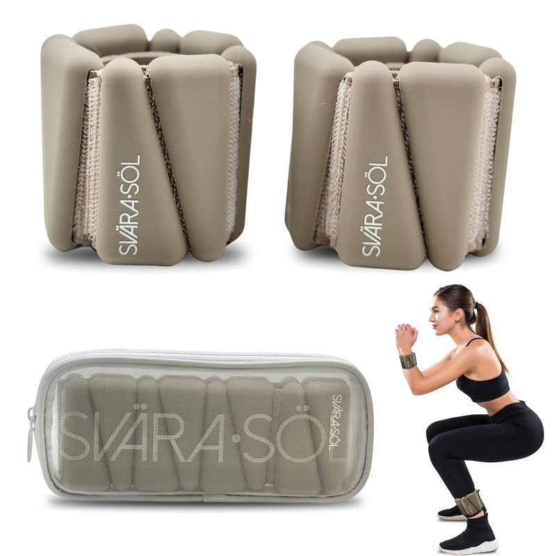 Svära Söl Wrist and Ankle Weights for Women and Men, Ankle Weights 1lb Each | 2 pack Wrist Weights for Women Adjustable Silicone Fitness Accessories | 2lb Weights Set, Home Workout