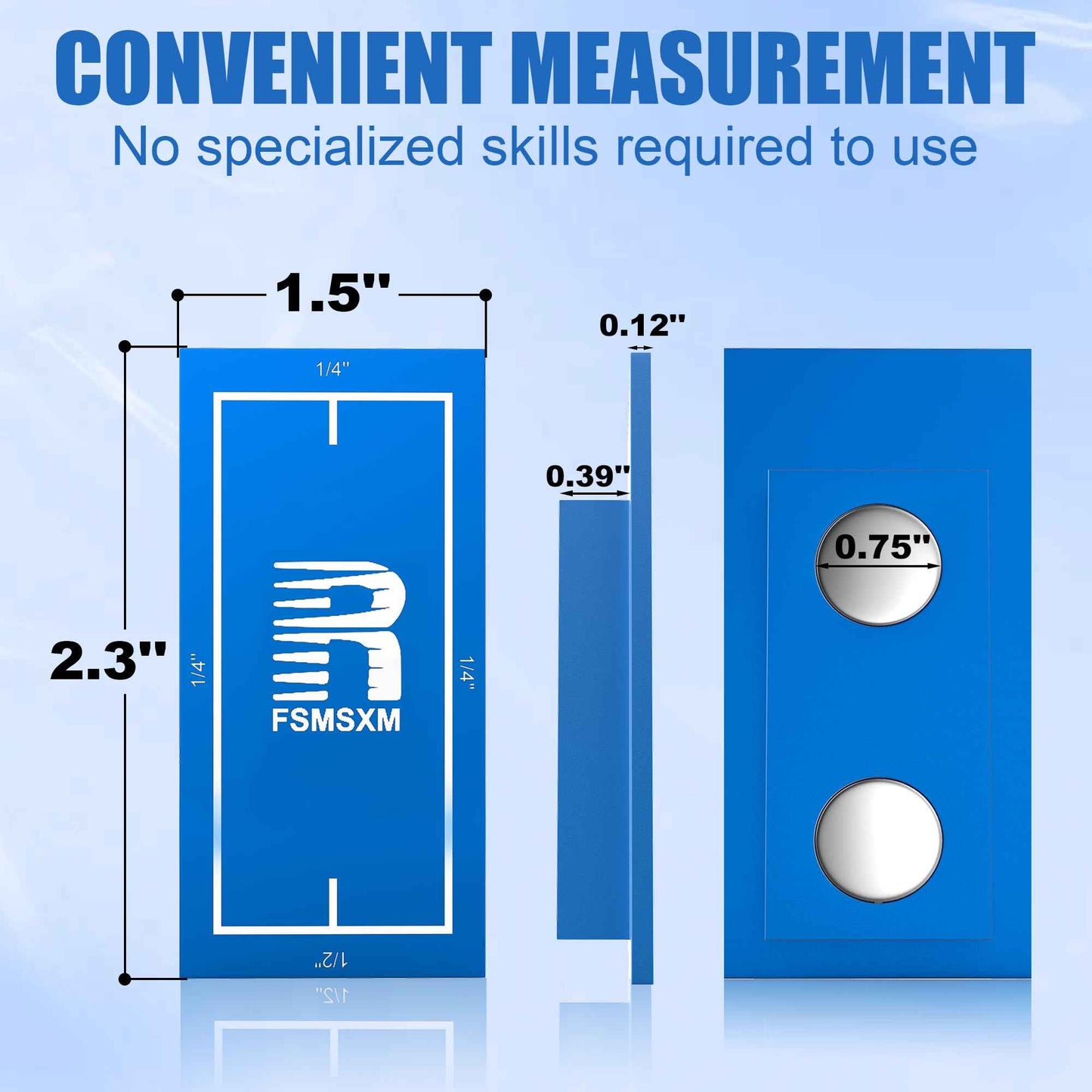 Magnetic Stud Finder, 1/4"、1/2" Reveal Gauge Tool, 1/8" Door Reveal Gauge, Stud Finder for Locate Screws and Accurate Jamb Marking (1P)