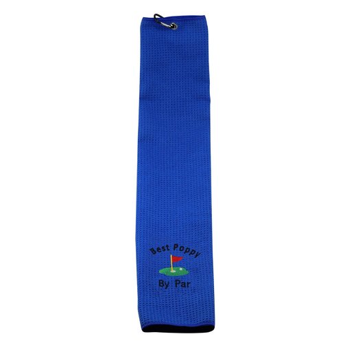 Dad Golf Towel Embroidered Golf Towel Gift Golf Father Gift Best Papa/Pops/Grampy/Papaw/Opa/Poppy by Par Golf Towel with Clip (Best Poppy-BK)