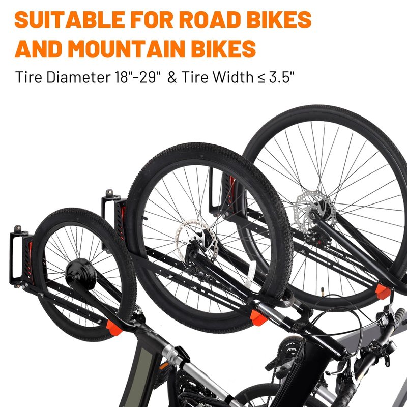 SAMRELAX Swivel Bike Rack Wall Mount, 1 pcs Bike Hanger Wall Mount, Wall Space-Saving Vertical Bike Hanger, Sturdy Bike Storage Rack, Indoor Bicycle Hooks