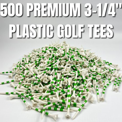 Against The Grain 500 Pack Plastic Golf Tees Bulk (3-1/4") Best Unbreakable Golf Tees for Men & Women – Premium Golf Ball Tees for Golf Drivers Reusable Plastic Tees