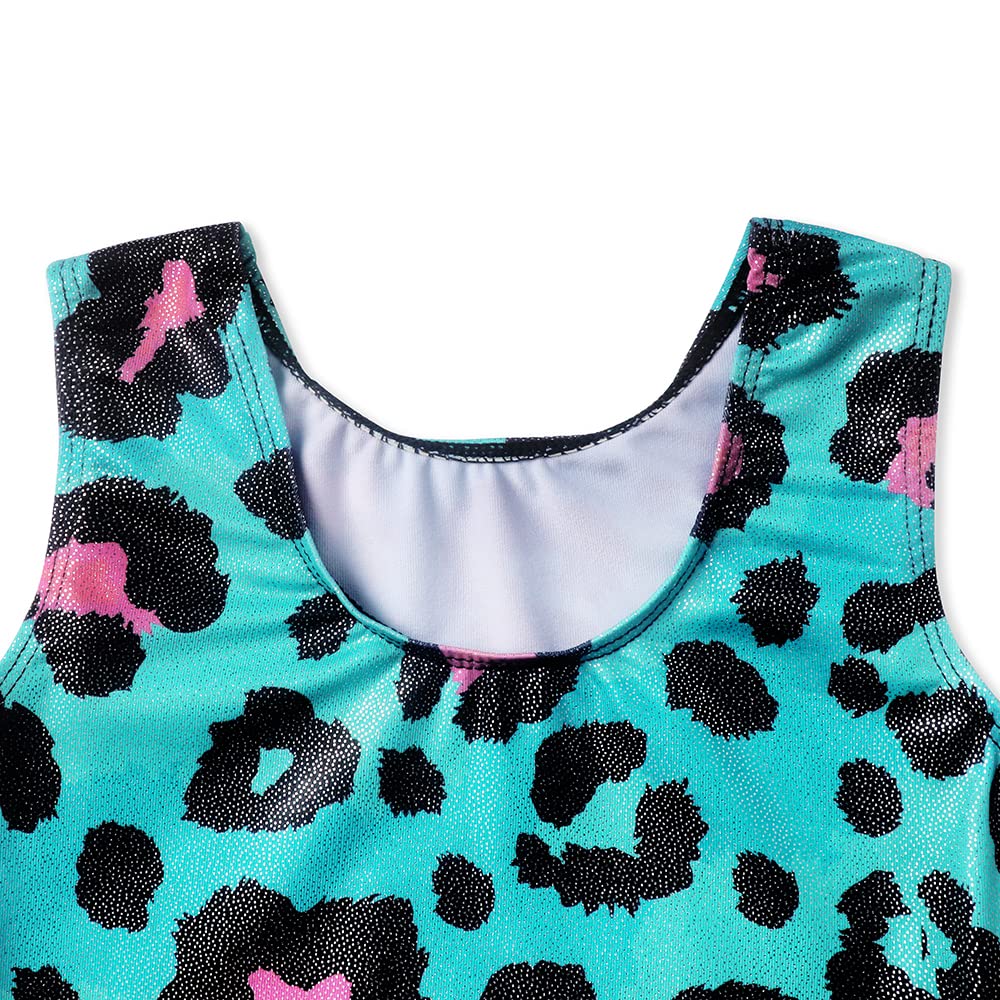 EQSJIU Toddler Girls Leotard For Gymnastics 3t 4t 3-4t Blue Leopard Pink Leotards With Shorts Kids Outfits Biketard Starry Sparkle Apparel Clothes 3t Leotard Gymnastics