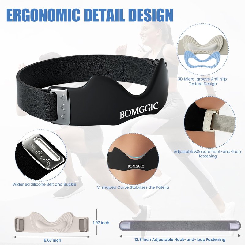 2 Pack Patellar Tendon Support Strap for Men Women,Adjustable Patella Band Flex Wrap Knee Brace with Non-Slip Silicone Targeted Pressure Pad for Knee Pain Tendonitis,Running, Basketball,Hiking,Fitness