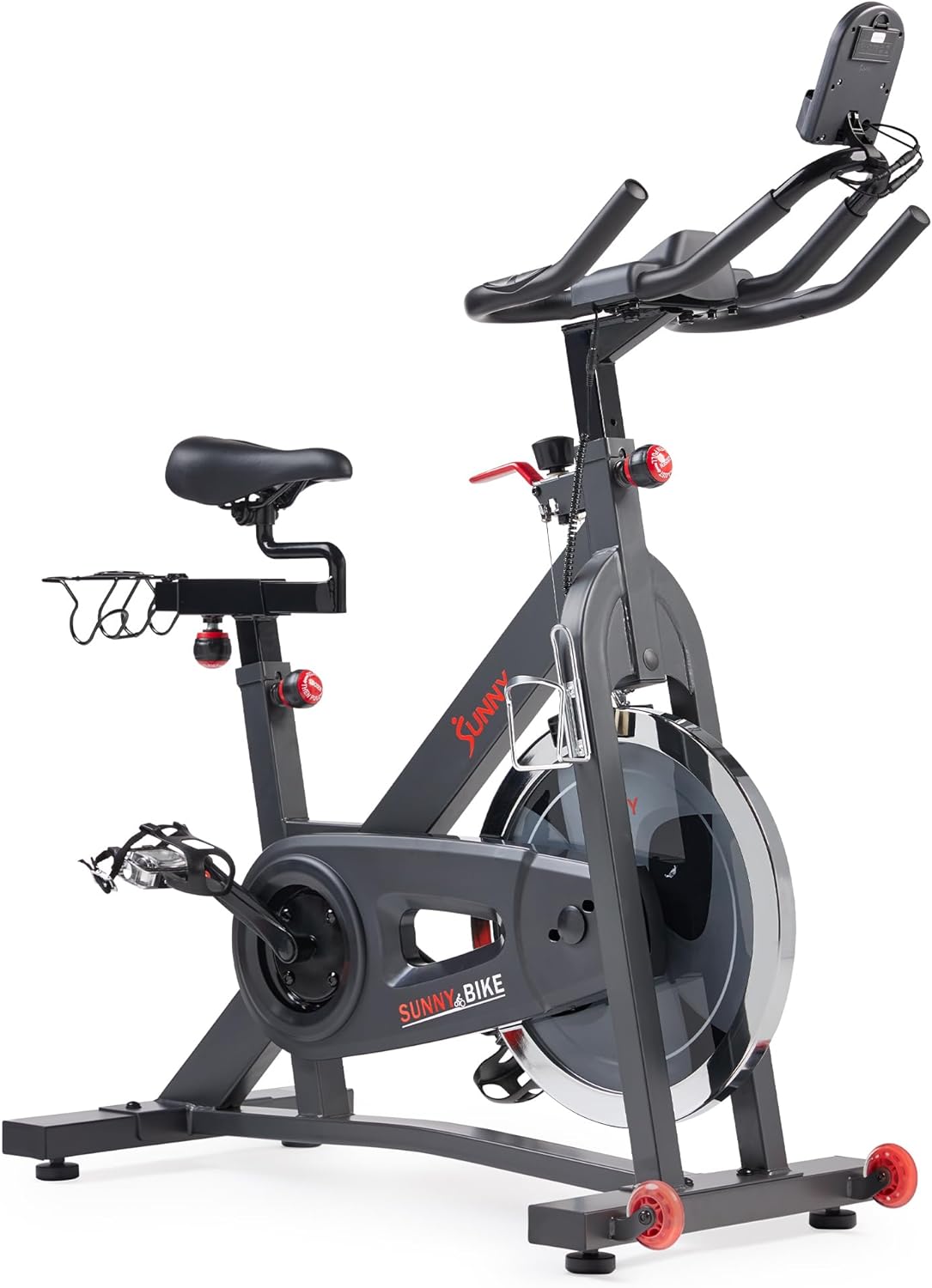 Sunny Health & Fitness Pro Indoor Cycling Bike - Felt Resistance, Belt Drive & SunnyFit App Compatible