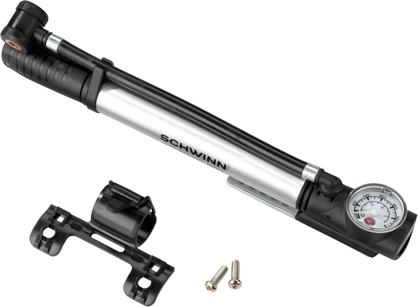 Schwinn Air Sport Mini Bike Pump - Portable Foot & Hand Pump for Schrader & Presta Valves | Easy Carry Design