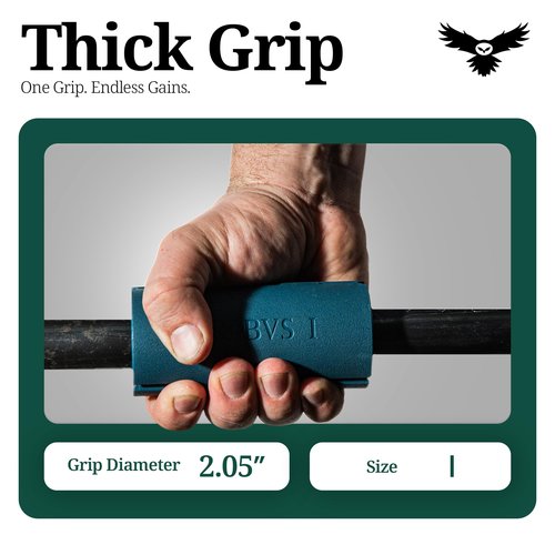 Tribus Grips Thick Grips for Dumbbells & Barbells (2.0” diameter) - Thick Dumbbell Grips (One Pair), Arm & Forearms & Grip Strength - Superior Barbell Grip & Comfort for Weight Lifting