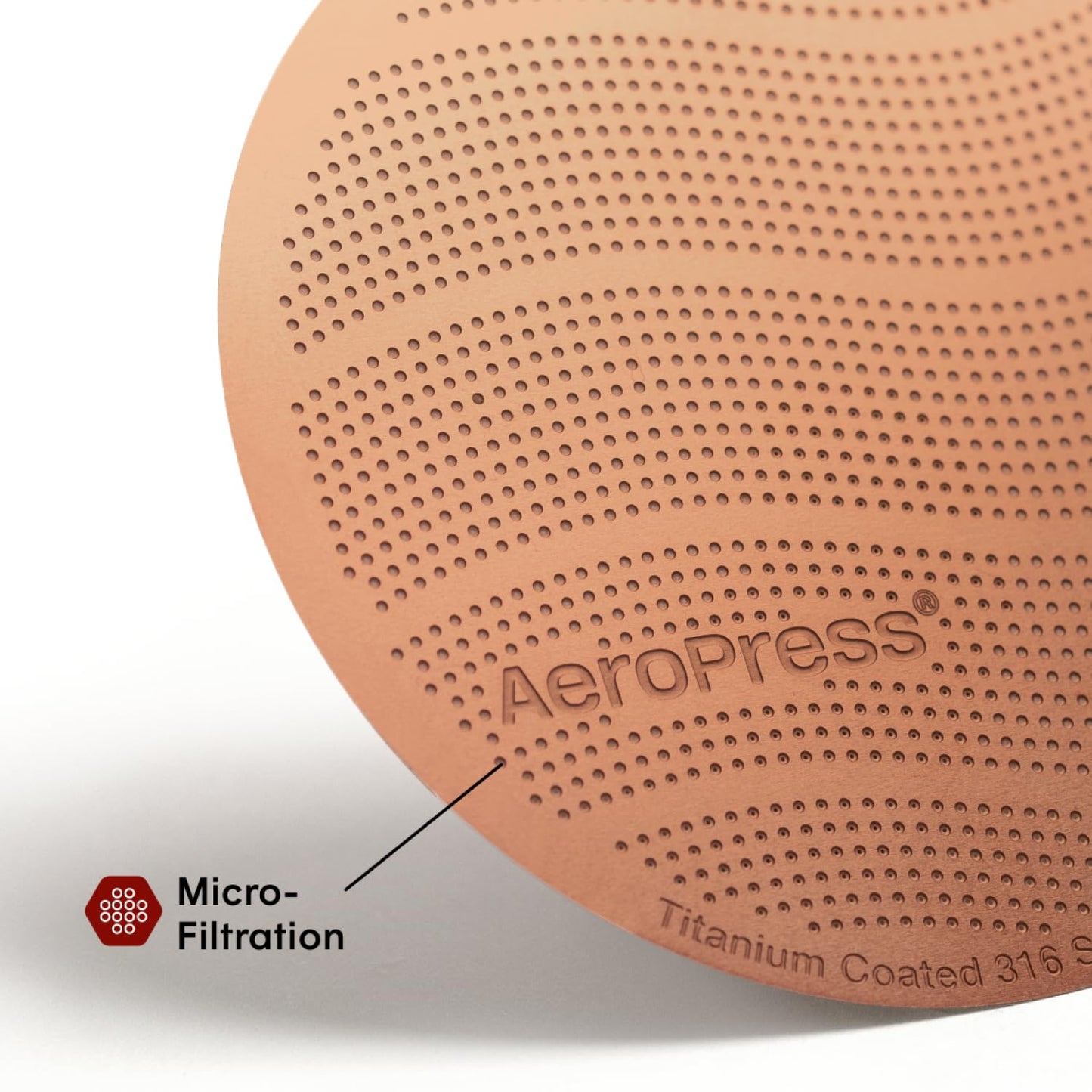 AeroPress Gold Tone Stainless Steel Reusable Filter – Durable Metal Coffee Filter, Sustainable, Eco-Friendly, Travel-Friendly, Fits Standard AeroPress Manual Coffee Makers