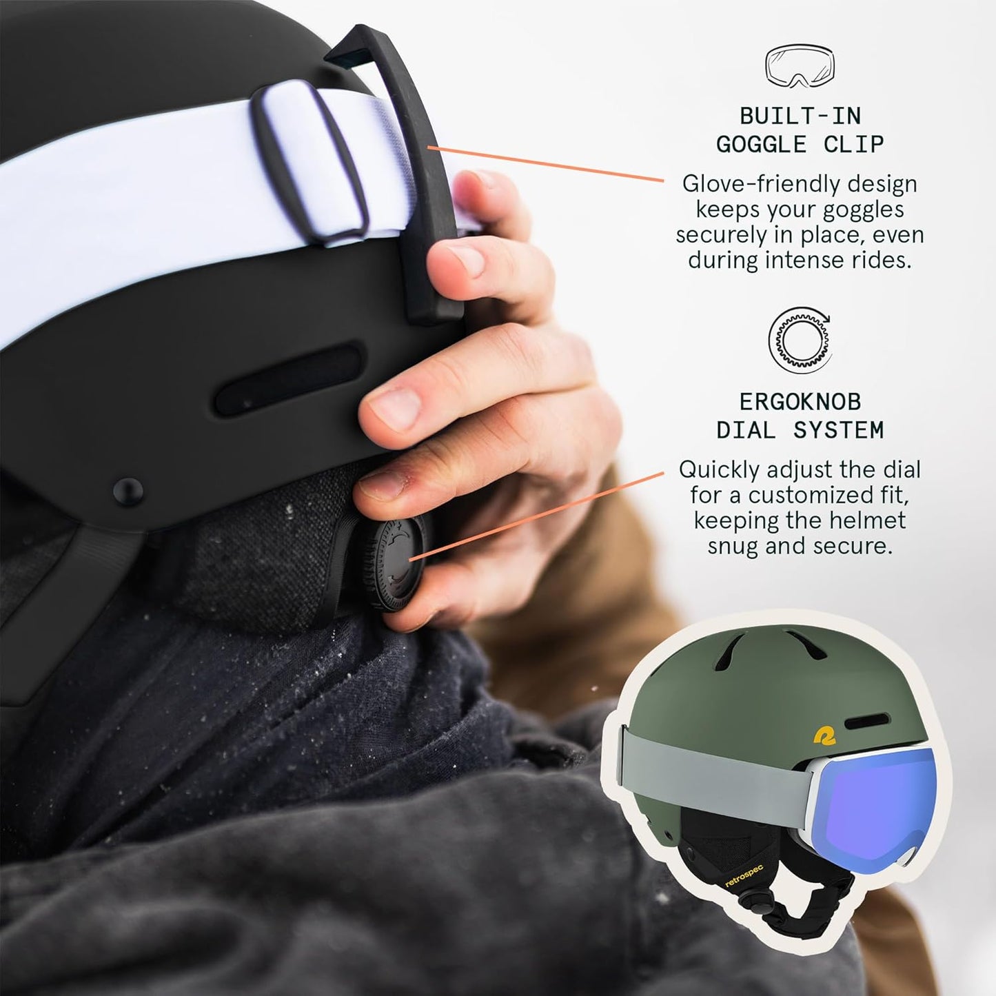 Retrospec Comstock Ski Helmet - Adjustable Snowboard Helmet with Protective Shell & Breathable Vents for All Ages