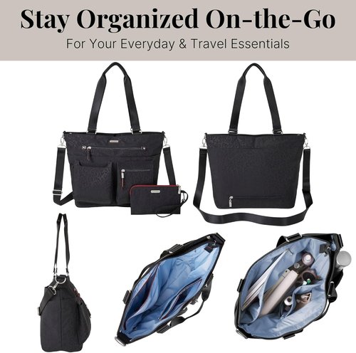 Baggallini Any Day Tote - Stylish Tote Bag with RFID Phone Wristlet | Versatile Everyday Use