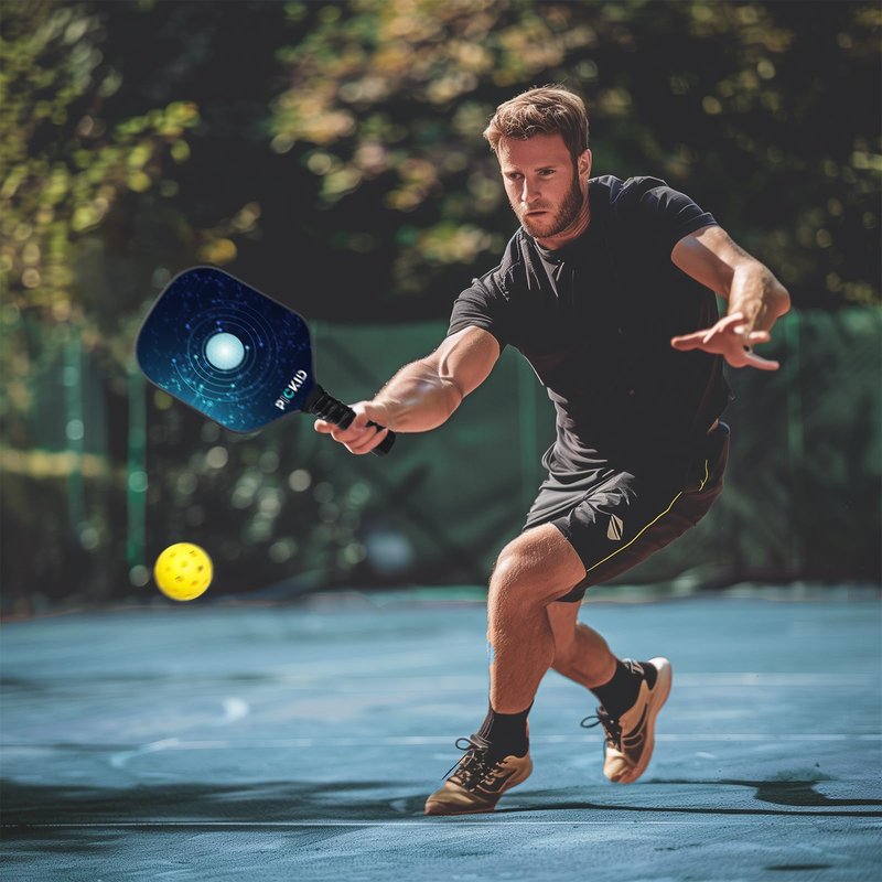 PICKID Carbon Fiber Pickleball Paddles Set of 2, 4 Balls, Ultra Cushion Grip, Gifts for Beginners & Pros