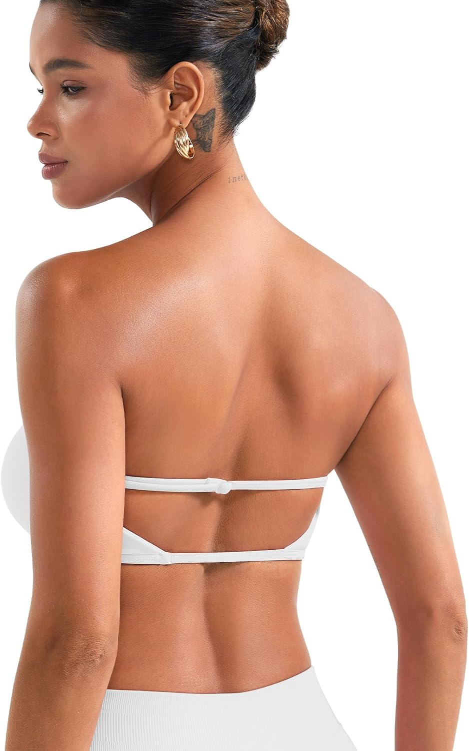 VOYJOY Backless Bandeau Bra - Adjustable Strapless Workout Top for Comfort & Support