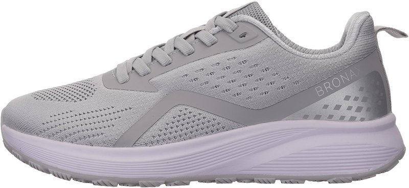 BRONAX Mens Wide Toe Box Running Shoes Lace up Tennis Athletics Walking Footwear Size 11 Gym Sports Rubber Outsole Jogging Male Sneakers Zapatos De Hombre Light Grey 45