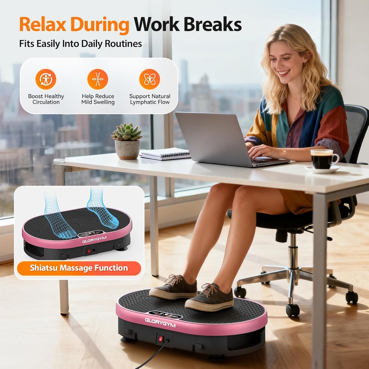 Skiennix Vibration Plate Exercise Machine - 120 Speed Levels, Remote Control, Compact Home Gym