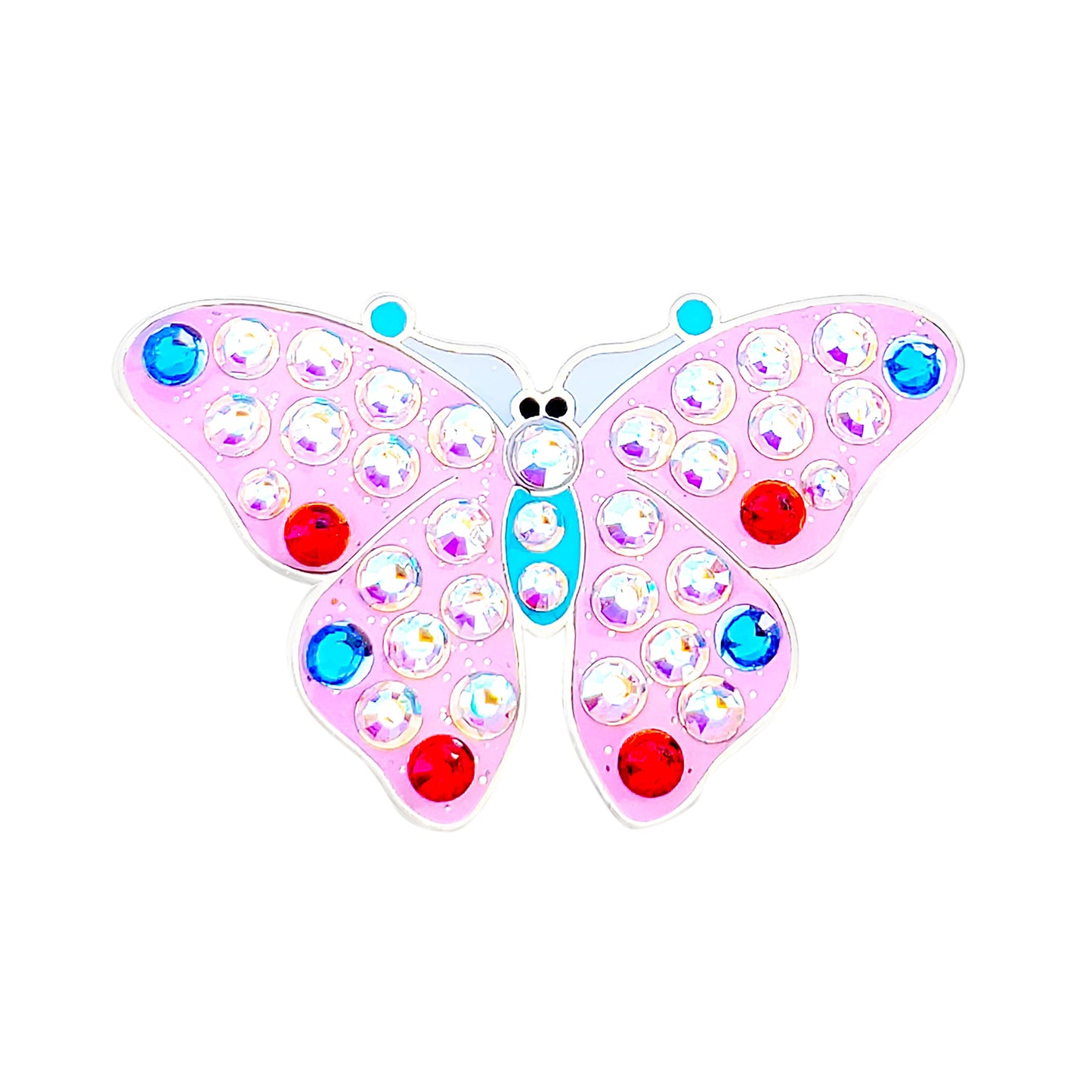 Navika Butterfly Crystal Ball Marker with Hat Clip (Pink)