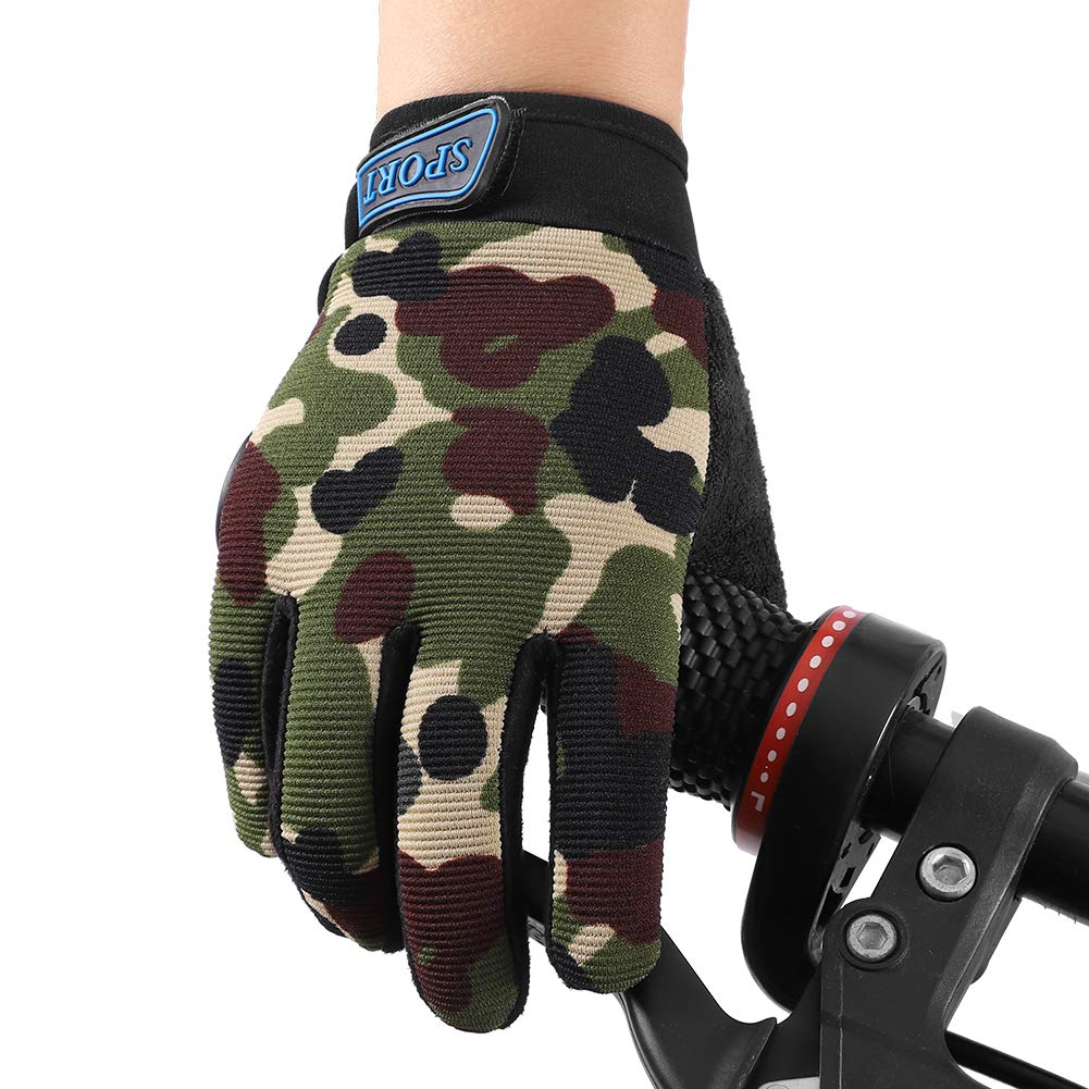 Accmor Kids Cycling Gloves, 4-10 Years Boys Girls Sport Gloves, Breathable Non-Slip Full Finger for Child Climbing Riding Biking Outdoor Sports