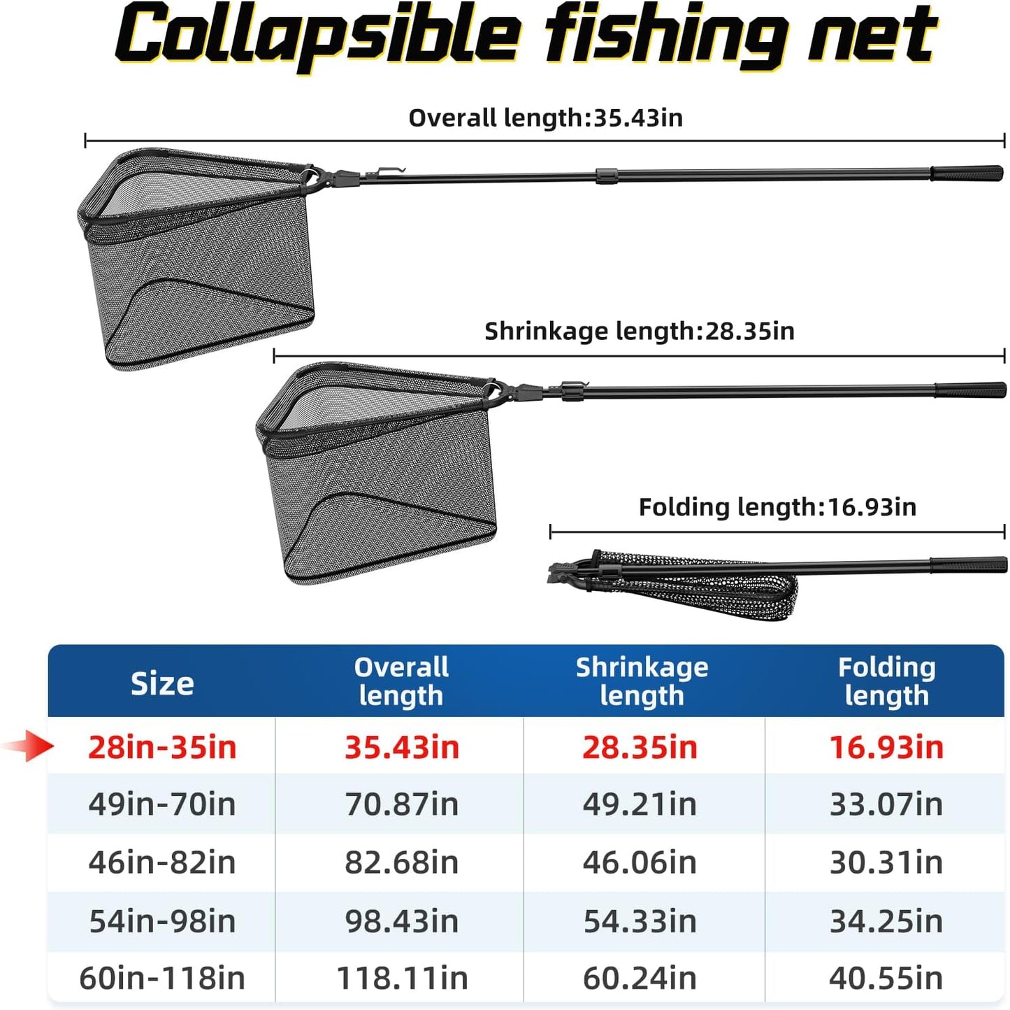 Skiennix Fishing Net - Telescoping Handle for Easy Use | Collapsible & Quick-Deploy Design