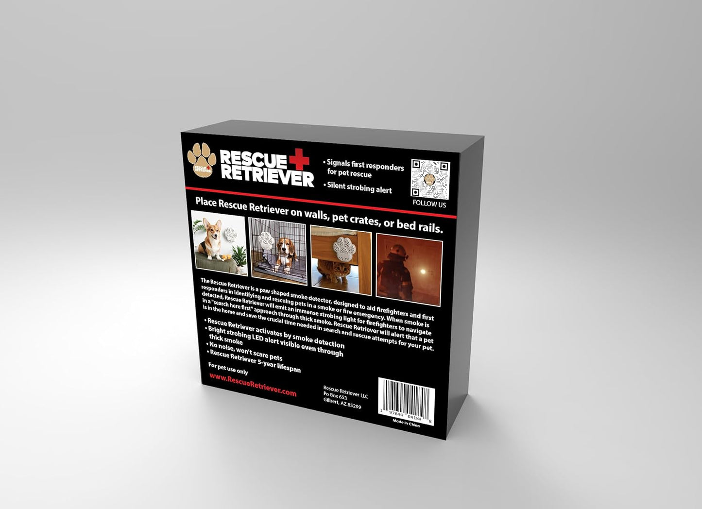 Pet Rescue Smoke Detector - Emergency Alert System for Dogs & Cats