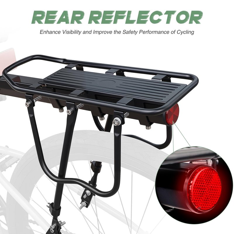ZUKKA Rear Bike Rack Adjustable Universal Rear Bike Rack 110lbs Load Capacity Quick Release Bike Cargo Rack Luggage Bike Rack Rear Mountain Bike Rack