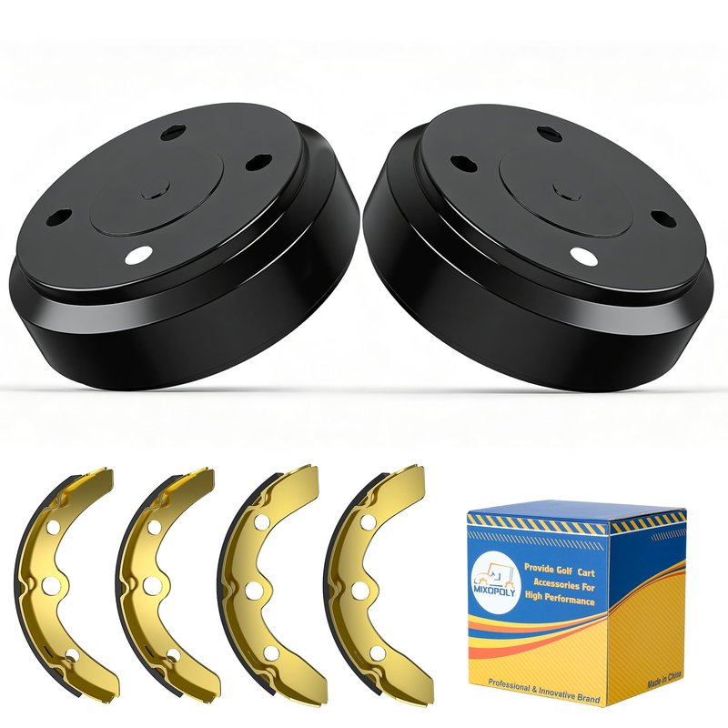 MIXOPOLY Golf Cart Brake Kit, Drums & Shoes Pads for Club Car DS & Precedent 1995-Up, Replace OEM 101791101 101823201 10603
