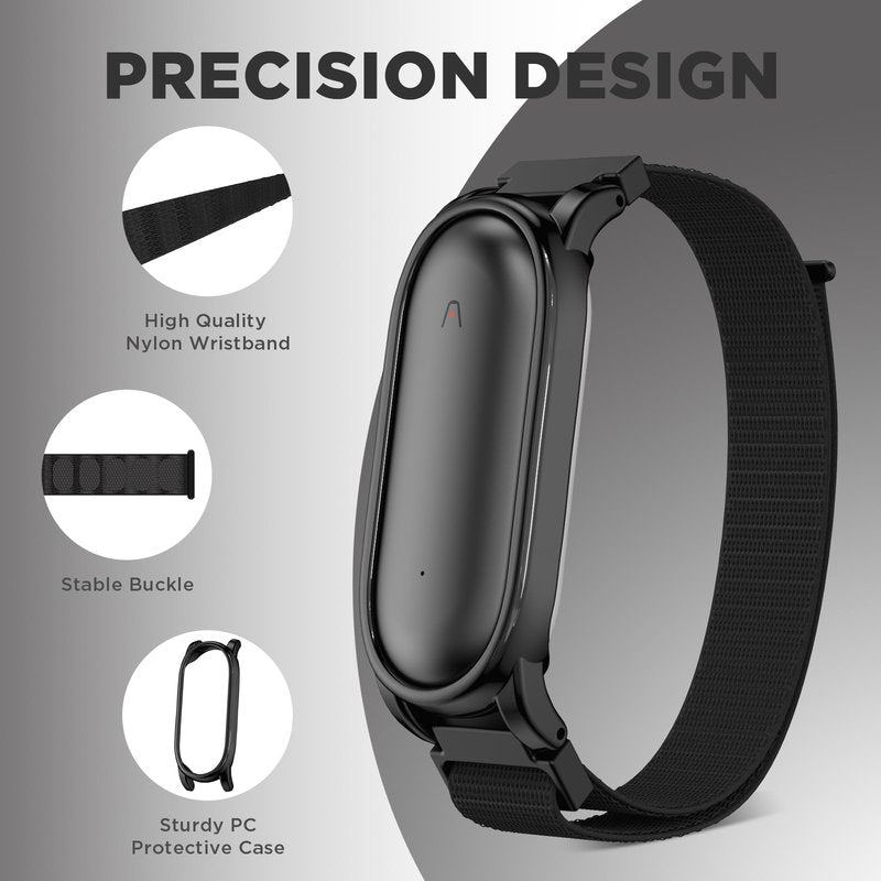 Wacanc ﻿Quick Release Nylon Wristband Compatible with Plaud NotePin Voice Recorder,PC Case with Soft Adjustable Wearable Strap for Plaud NotePin S (2025),Replacement Nylon Strap Accessories (Black)